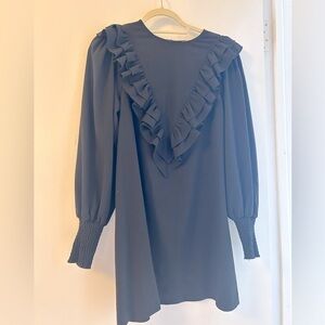 Ganni crepe ruffle dress